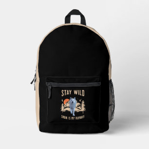 Sac À Dos Imprimé Après Ski Snow Runway Wolf Art