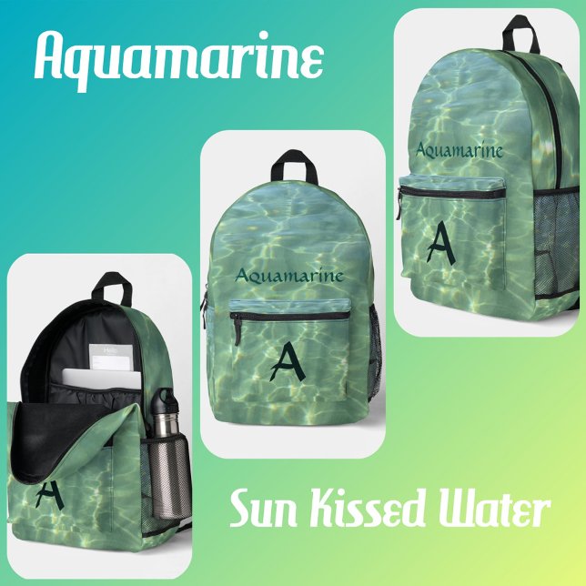 Sac À Dos Imprimé Aquamarine Tropical Aqua Water (Créateur téléchargé)