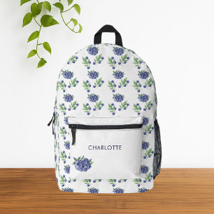Sac À Dos Imprimé Aquarelle blanche mûre Motif de fruits bleuets