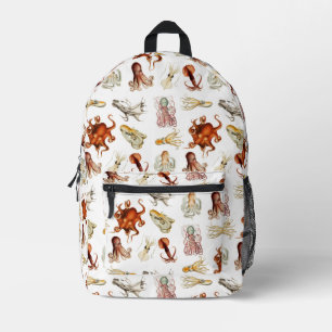 Sac À Dos Imprimé Aquarelle Céphalopodes Animaux de l'océan