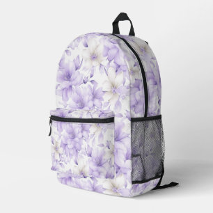 Sac À Dos Imprimé Aquarelle délicate Fleurs violettes