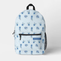 Aquarelle mignonne Bleu Motif Floral