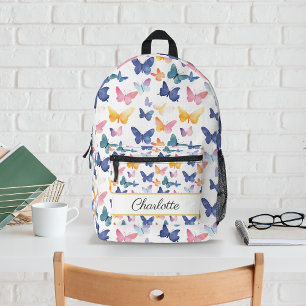 Sac À Dos Imprimé Aquarelle papillon Couleur Motif coloré Nom person