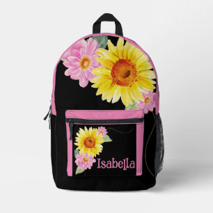 Sac À Dos Imprimé Aquarelle rose pâle Rose Daisy Monogramme