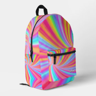 Sac À Dos Imprimé Aquarelle spirale arc-en-ciel