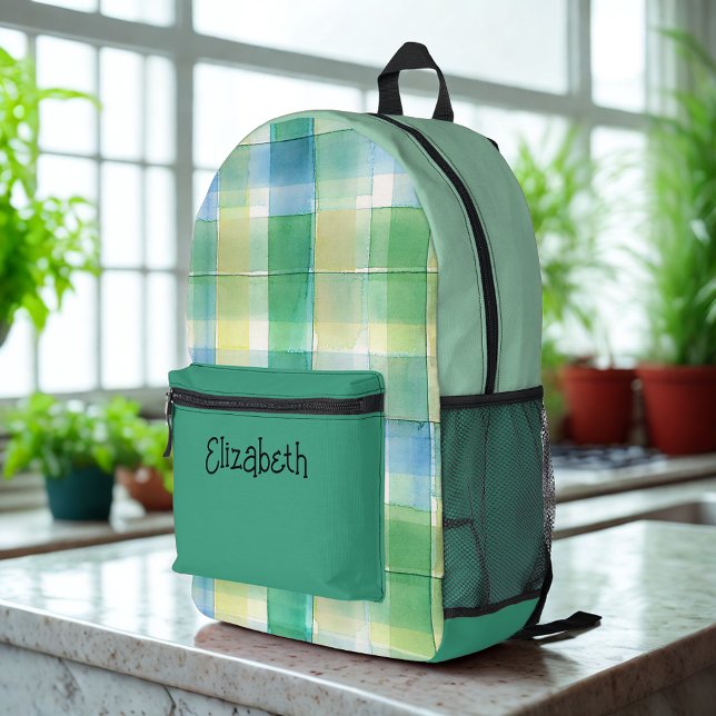 Sac À Dos Imprimé Aquarelle verte et bleue (Créateur téléchargé)