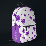 Sac À Dos Imprimé aquarelle violet motif floral pour filles et Ados<br><div class="desc">Élevez votre style avec ce sac à dos à fleurs violettes aquarelle, avec un motif floral tendance de fleurs violettes vibrantes sur un arrière - plan blanc immaculé. Parfait pour les filles et les ados qui aiment les accessoires mignons et élégants, ce sac à dos n'est pas seulement un rétro-scolaire...</div>