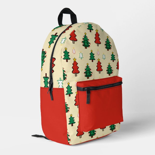 Sac À Dos Imprimé Arbre de Noël avec le dessus étoilé sans couture m (Coin arrière gauche)
