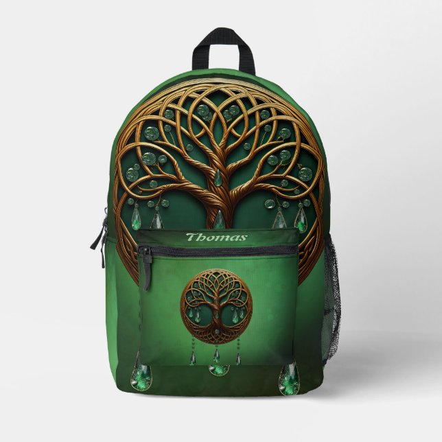 Sac À Dos Imprimé Arbre de vie stylisé  (Recto)
