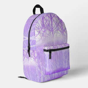 Sac À Dos Imprimé Arbres brumeux givrés en lilas lavande