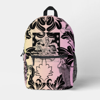 Sac À Dos Imprimé Arc Déco vintage Damas de couleur âge victorien
