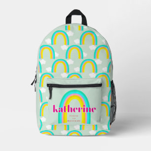 Sac À Dos Imprimé Arc-en-ciel avec Nuage Bleu