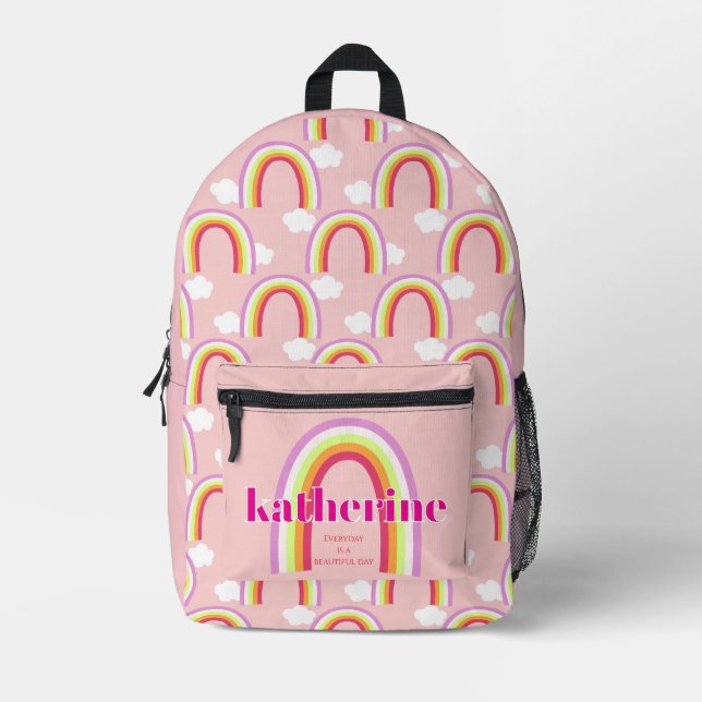 Sac À Dos Imprimé Arc-en-ciel avec nuage rose (Recto)