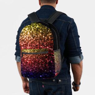 Sac À Dos Imprimé Arc-en-ciel coloré faux paillettes scintillantes e