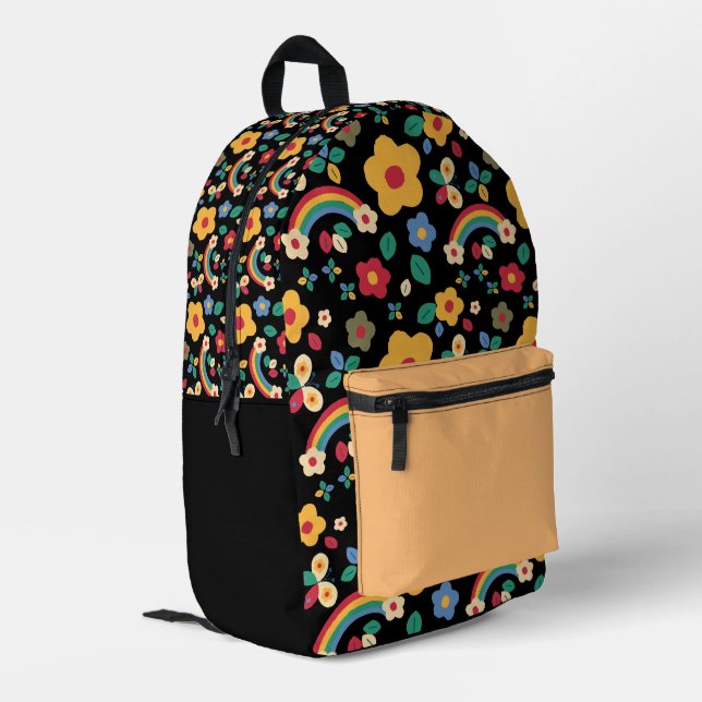 Sac À Dos Imprimé Arcs-en-ciel et florales  (Coin arrière gauche)