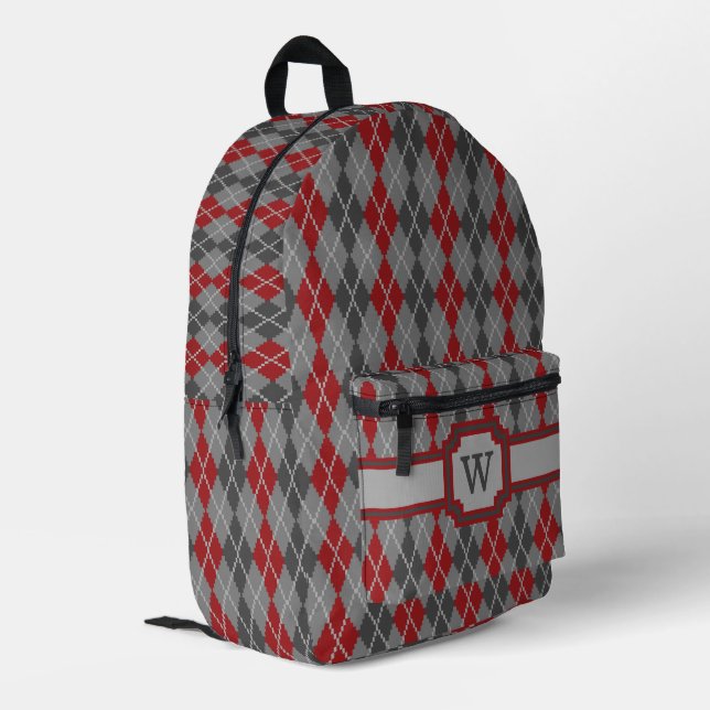 Sac À Dos Imprimé Argyle Cendres et Braises (Coin arrière gauche)