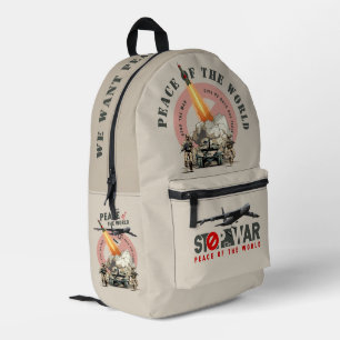 Sac À Dos Imprimé Arrêter la guerre (mode clair)