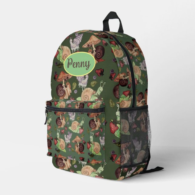 Sac À Dos Imprimé Arrêtez et sentez le Motif de l'escargot des frais (Coin arrière droit)