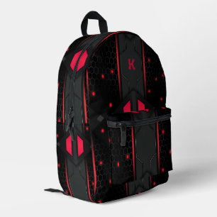 Sac À Dos Imprimé Arrière - plan géométrique de jeu rouge et noir