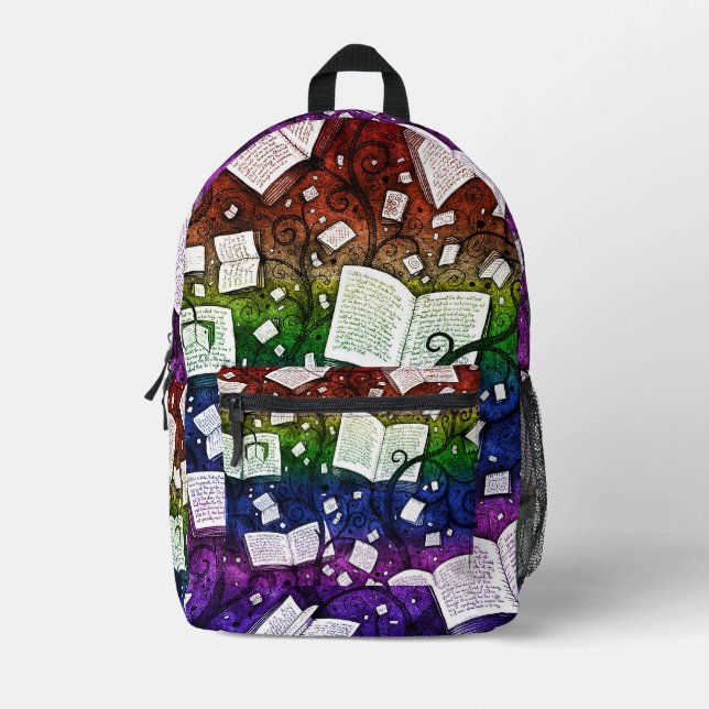 Sac À Dos Imprimé Arrière - plan Rainbow Books (Recto)