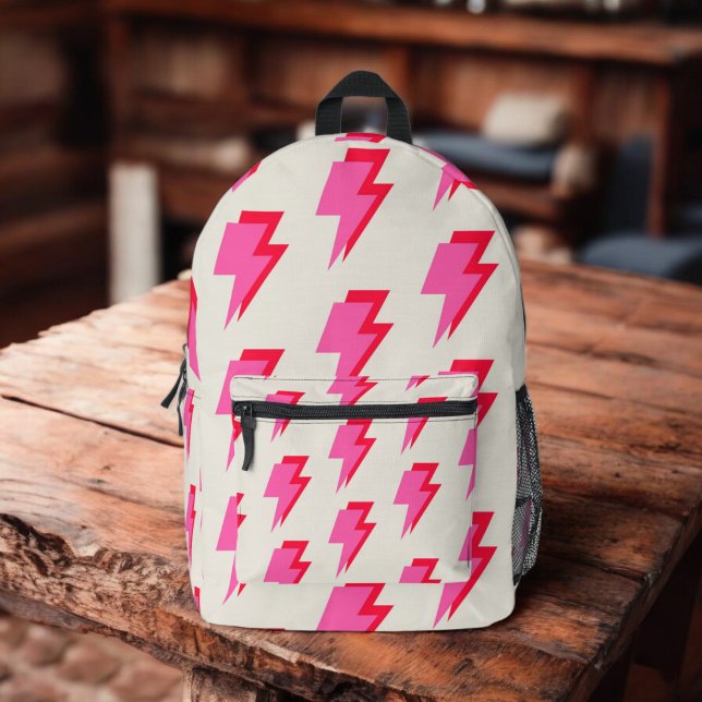 Sac À Dos Imprimé Arrière - plan rose éclair Motif Y2K (Créateur téléchargé)