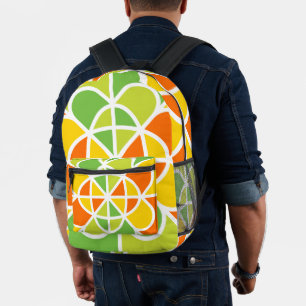 Sac À Dos Imprimé Art abstrait de soleil géométrique vibrant