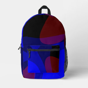 Sac À Dos Imprimé Art Abstrait Rouge Et Bleu 601