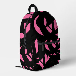Sac À Dos Imprimé Art contemporain rose vif / noir