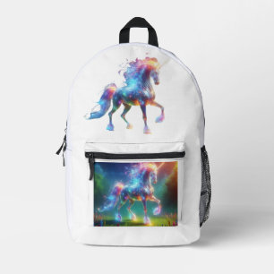 Sac À Dos Imprimé Art de licorne néon – Arc-en-ciel de cheval de fan