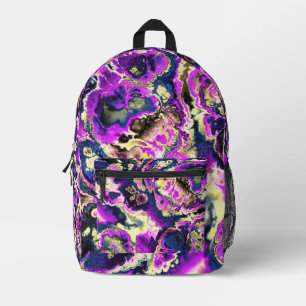 Sac À Dos Imprimé Art de marbre fractal bohème hippie tripant vibran