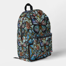 art de papillon bleu vitrail vintage