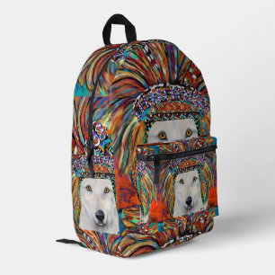 Sac À Dos Imprimé Art du Loup Blanc