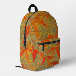 Sac À Dos Imprimé Art en bambou terrestre Vintage Imprimer orange
