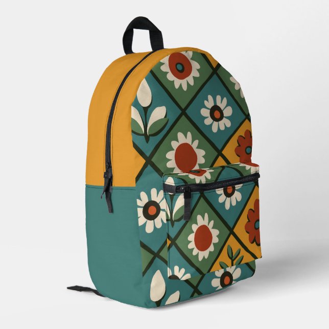 Sac À Dos Imprimé Art Floral Africain (Coin arrière gauche)