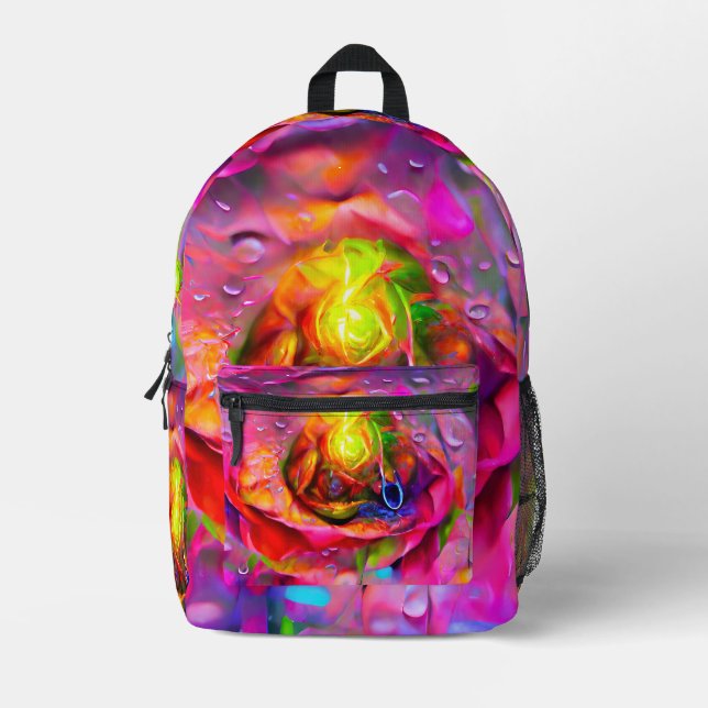 Sac À Dos Imprimé Art Floral Surreal (Recto)