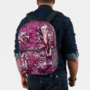 Sac À Dos Imprimé Art fractal funky psychédélique vibrant déroutant