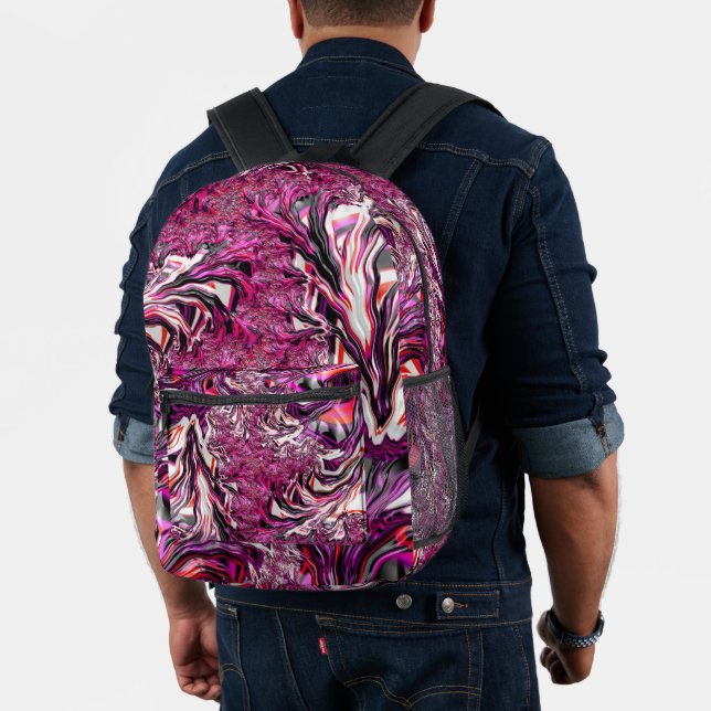 Sac À Dos Imprimé Art fractal funky psychédélique vibrant déroutant (Insitu (Modèle))