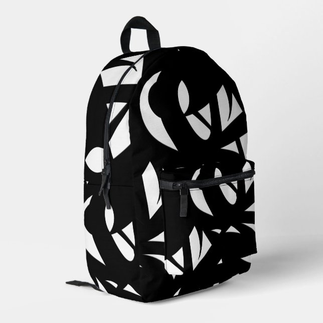 Sac À Dos Imprimé Art Moderne Impressionnant  Noir et Blanc (Coin arrière gauche)