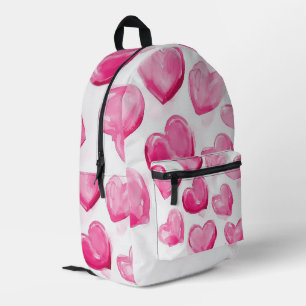 Sac À Dos Imprimé Art numérique d'aquarelle des Coeurs roses