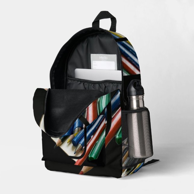 Sac À Dos Imprimé Art Vibes (Coin arrière droit (ouvert))