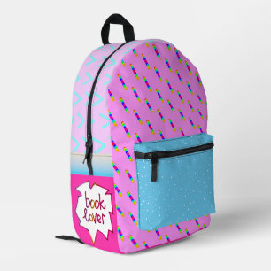 Sac À Dos Imprimé Artsy Artsy Artsy de livre arc-en-ciel rose