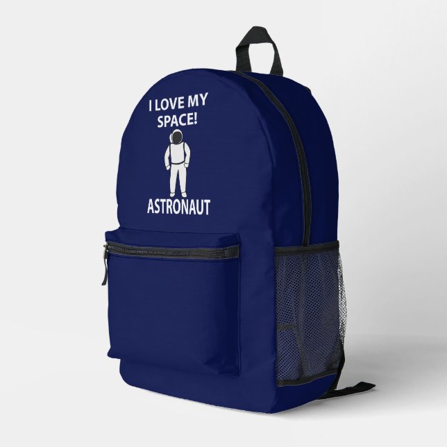 Sac À Dos Imprimé Astronaute J'aime Mon Espace Astronaute (Coin arrière droit)