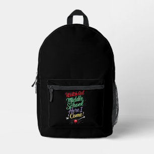 Sac À Dos Imprimé Attention collège, j'arrive école
