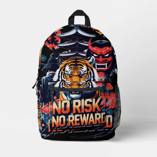 Sac À Dos Imprimé Aucun risque de récompense - Samurai Tiger (Recto)