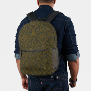 Sac À Dos Imprimé Audsley Or Vintage Gold Lily Couronne Vert Damassé