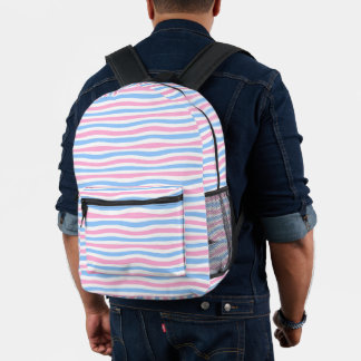 Sac à dos imprimé avec drapeau à trans ondulé