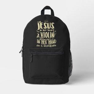 Sac À Dos Imprimé Avec Jésus dans son coeur Un Violon dans sa main