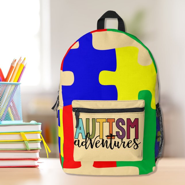 Sac À Dos Imprimé Aventures de l'autisme - Pièces de puzzle  (Créateur téléchargé)