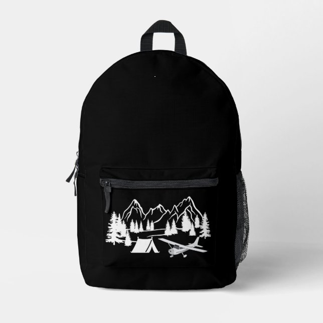 Sac À Dos Imprimé Avion Camping, Forêt, Vacances, Aviation (Recto)