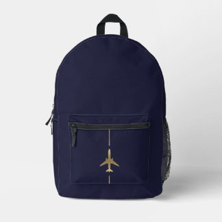 Sac À Dos Imprimé Avion minimaliste en or de l'aviation